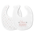 Newborn bib NATURAL 2pcs with velcro GIRL